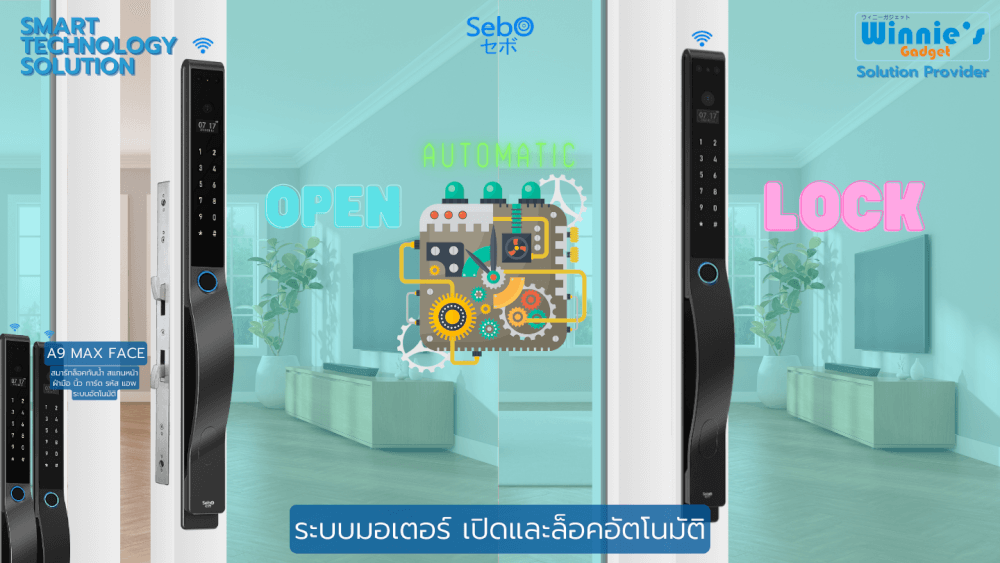 กลอนประตูสมาร์ทดิจิตอล SEBO A9 MAX FACE สีเทา_6